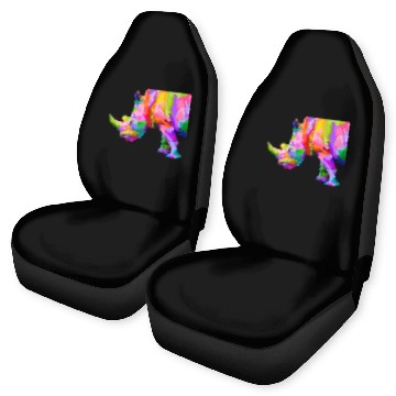 Discover Lacrosse Gift Colorful Rhinoceros Art Graphic Baseball Tees Car Seat Covers