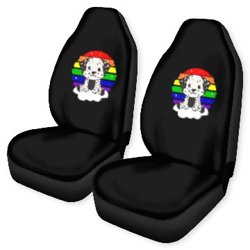 Discover Dalmatian Colorful Rainbow For Kids Cute Dogs Baseball Tees Car Seat Covers