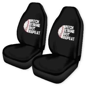 Discover Baseball Pitcher Pitch Strike Out Repeat Car Seat Covers