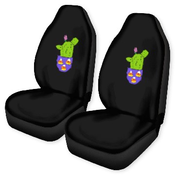 Discover Cactus In Halloween Candy Corn Pot Baseball Tees Car Seat Covers