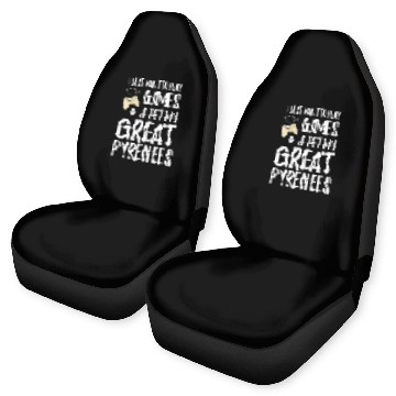 Discover Great Pyrenees Gamer as Funny Dog Mom Gift Idea Car Seat Covers