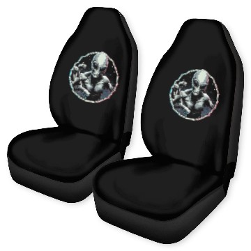 Discover Gray Alien UFO Car Seat Covers