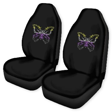 Discover Nonbinary Butterfly Barbwire Nonbinary Flag Nonbinary Pride Car Seat Covers