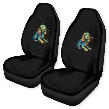 Discover Geometric Cocker Spaniel Dog Abstract Animal Arts Pattern 1 Baseball Tees Car Seat Covers