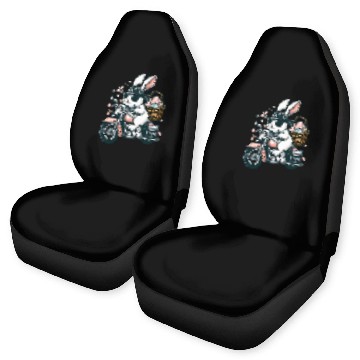 Discover Motorcycle Bunny Easter Biker Eggs Baseball Tees Car Seat Covers