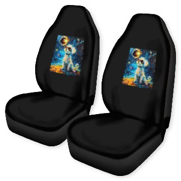 Discover Total Solar Eclipse Maltese Dog Car Seat Covers