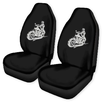Discover Motorcyclist skeleton Baseball Tees Car Seat Covers