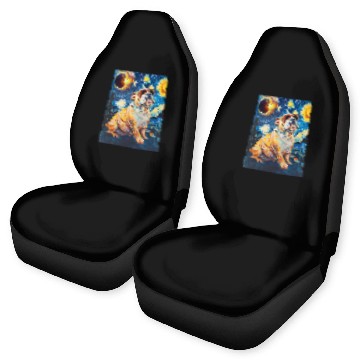 Discover Total Solar Eclipse Bulldog Car Seat Covers
