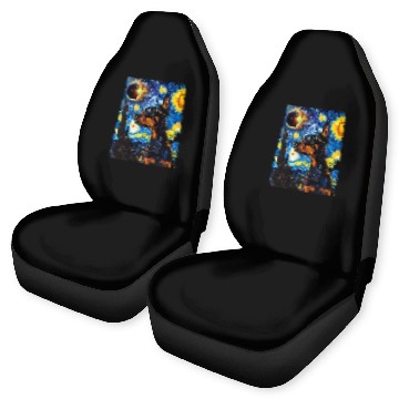 Discover Total Solar Eclipse Doberman Dog Car Seat Covers