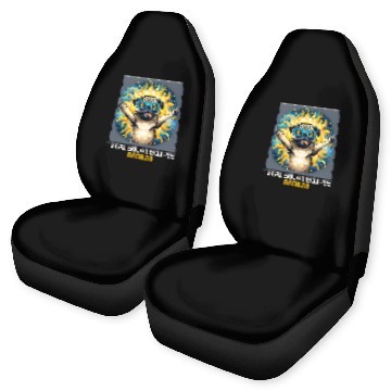 Discover Pug Dog Taking Selfie Solar Eclipse Baseball Tees Car Seat Covers