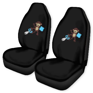 Discover Monkey going back to school 3 Car Seat Covers