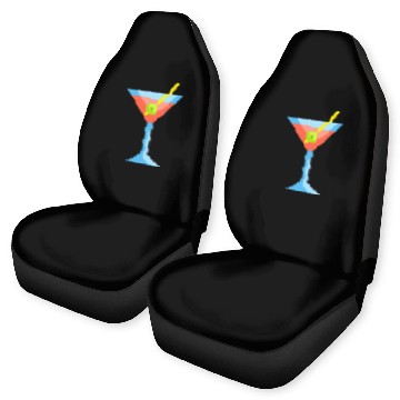 Discover Martini Glass Green Olive Bartender Vodka Gin Cocktail Drink 22 Car Seat Covers
