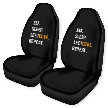 Discover Eat Sleep Leetcode repeat Funny programmer Car Seat Covers