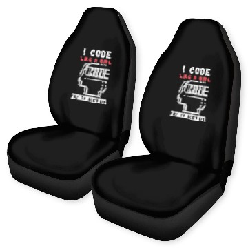 Discover I Code Like a Girl Programmer Car Seat Covers Baseball Tees