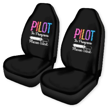 Discover Pilot In Progress Please Wait Flight Future Pilot Funny Baseball Tees Car Seat Covers