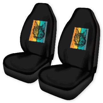 Discover Cat face drawing retro Baseball Tees Car Seat Covers