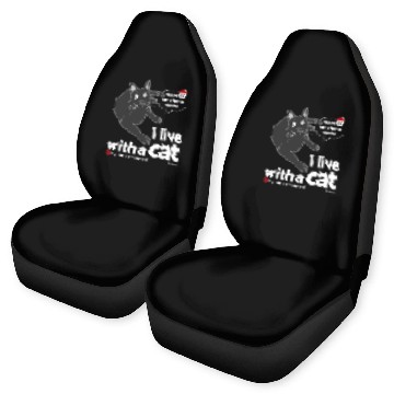 Discover I live with a cat CAT Solid Black version Baseball Tees Car Seat Covers