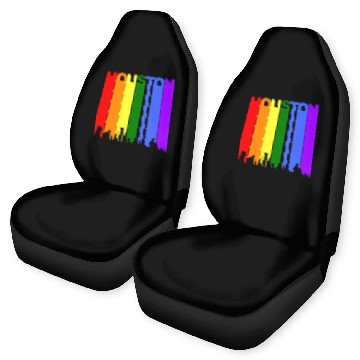 Discover Houston Texas Rainbow Skyline LGBT Gay Pride Car Seat Covers