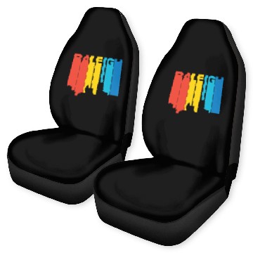 Discover Retro 1970's Style Raleigh North Carolina Skyline Car Seat Covers
