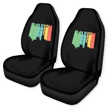 Discover Retro 1970's Style Raleigh North Carolina Skyline Car Seat Covers