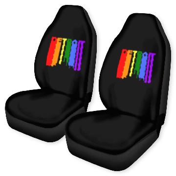 Discover Detroit Michigan Gay Pride Rainbow Skyline Car Seat Covers
