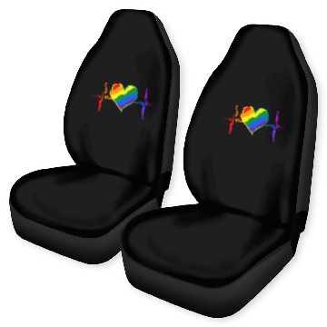 Discover Pride Heart Beat Pride LGBT Community Pride Gifts Car Seat Covers
