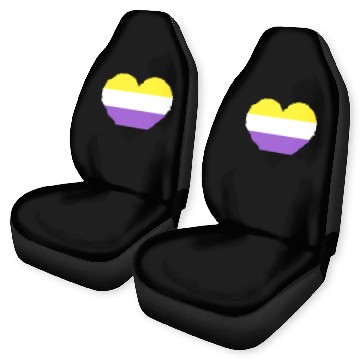 Discover Nonbinary pride flag heart LGBTQ Car Seat Covers