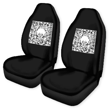 Discover Skull And Crossbones (Quick Response Code / NEG) Car Seat Covers