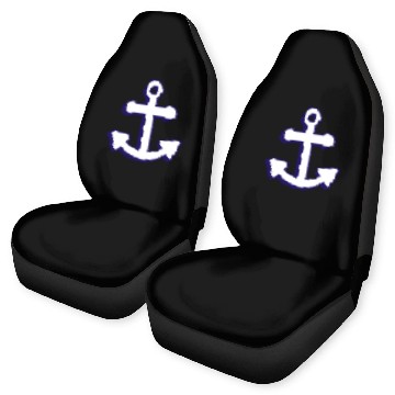 Discover Nautical boat anchor in navy blue and white 3D Car Seat Covers