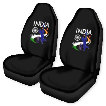 Discover India Cricket With Indian Flag Brush Stroke Car Seat Covers