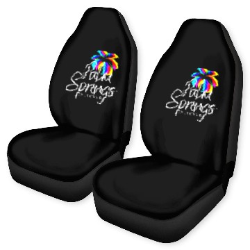 Discover Palm Springs Neon Tree (White) Car Seat Covers