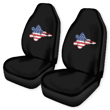 Discover F-22 Raptor Fighter Jet Airplane American Flag F22 Car Seat Covers