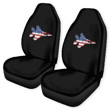 Discover F-15 Eagle Fighter Jet Airplane American Flag F15l Car Seat Covers