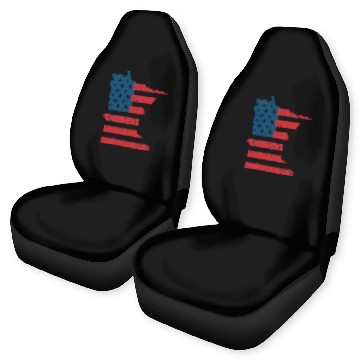 Discover Minnesota Vintage American Flag USA Patriotic Car Seat Covers