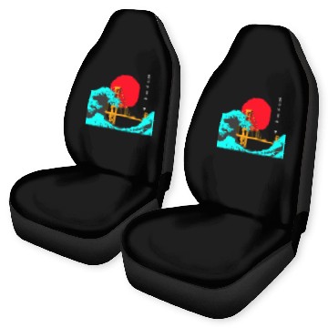 Discover Vaporwave Aesthetic Japan Golden Gate Bridge Car Seat Covers
