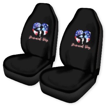 Discover Memorial Day Soldier Red White Blue Flag Heart Car Seat Covers