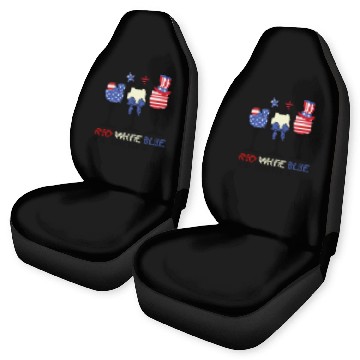 Discover Red White Blue and Cocktails Car Seat Covers
