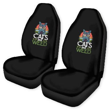 Discover Cats And Weed Funny 420 Cannabis Cat Lover Car Seat Covers