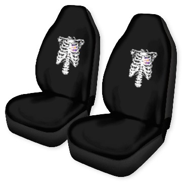 Discover Peace Sign Heart Skeleton Rib Cage Halloween Peace Car Seat Covers