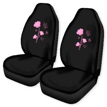 Discover flowers symbol plants nature butterfly pink Car Seat Covers