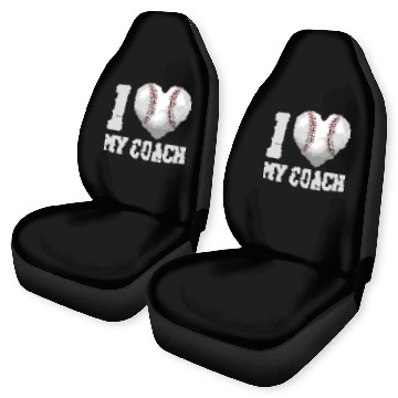 Discover Baseball Fan Heart I Love My Coach Car Seat Covers