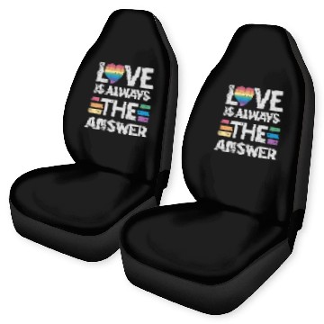 Discover Love is always the answer Rainbow Heart LGBTQ+ Car Seat Covers