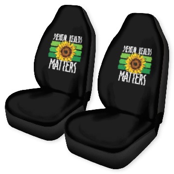 Discover Mental Health Matters Green Sunflower Car Seat Covers