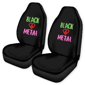 Discover Black Metal Peace Love Symbol Car Seat Covers