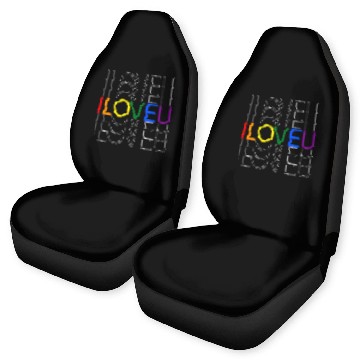 Discover LGBT pride rainbow heart I Love You Car Seat Covers