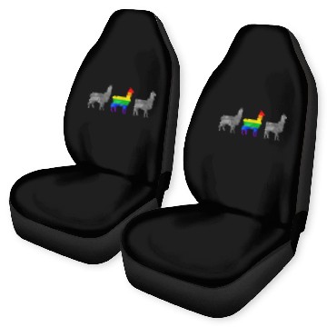 Discover Llama Alpaca LGBTQ Gay Pride Rainbow Flag Car Seat Covers