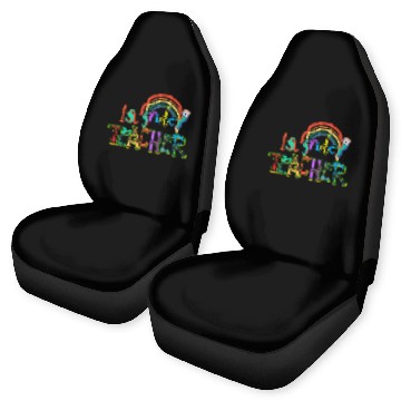 Discover Leopard 1st Grade Teacher Rainbow Car Seat Covers