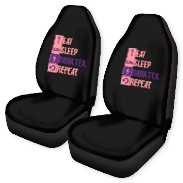 Discover Eat Sleep Boba Tea Car Seat Covers