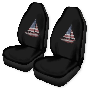Discover Distressed Stars Stripes Sailboat Sailing Adventur Car Seat Covers
