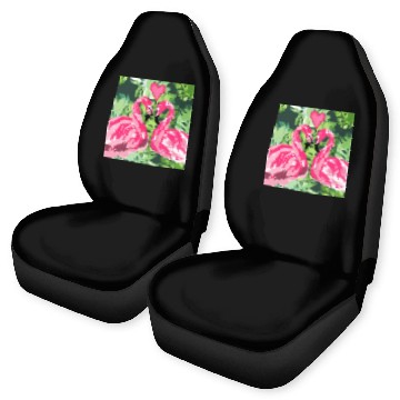 Discover Pink Flamingo Love Car Seat Covers